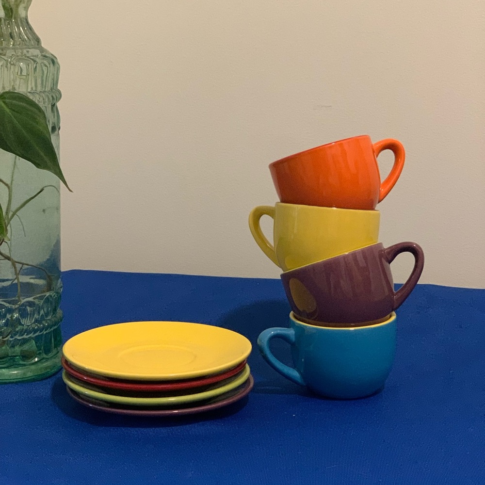 Colorful maximalist espresso cup set!